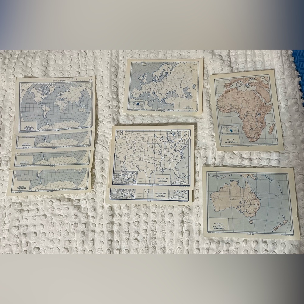 Vintage Nystrom Series of Desk Maps Assortment